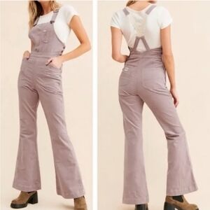 Lee European Collection Women’s Purple Storm Flared Corduroy Overalls Size S